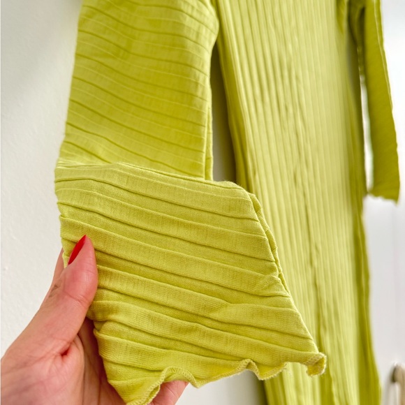 NWT- SIMON MILLER- RIB Zippie Dress in Kiwi/ Swing Yellow long sleeve - Picture 14 of 17